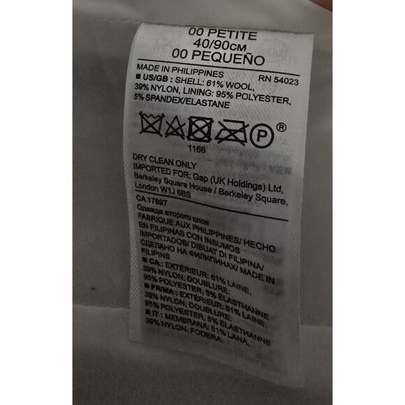 Women’s BANANA REPUBLIC Blue Heather Wool Blazer Italian Fabric Jacket SZ 00 P - Picture 11 of 11